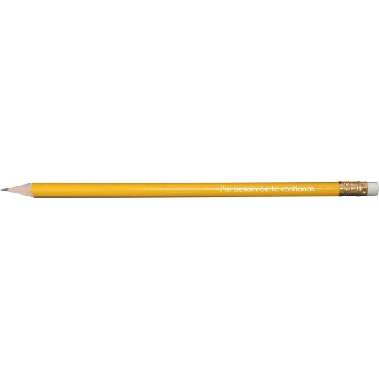 Crayon papier jaune avec gomme