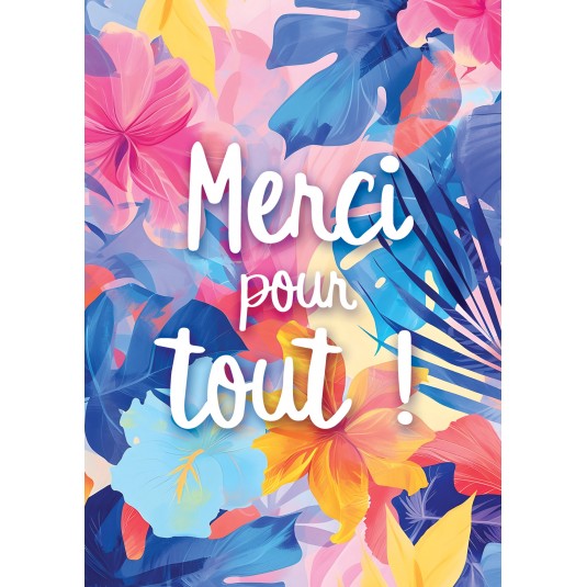 Carte Avec Message Feuilles multicolores