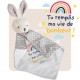 Doudou lapin "Tu remplis ma vie de bonheur"