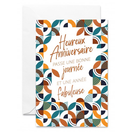 Carnet HA Motifs vintage bleus et oranges dorés