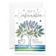 Carnet Confirmation Arbre feuilles vertes et bleues et colombe