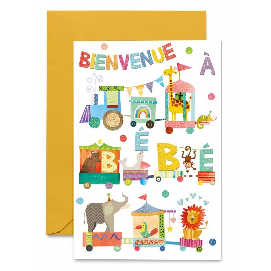 Carnet Naissance Train animaux et jouets colorés