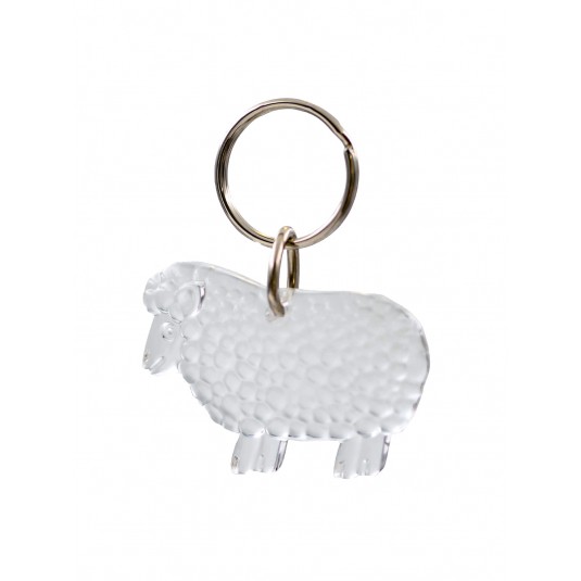 Porte-clé "mouton" blanc transparent