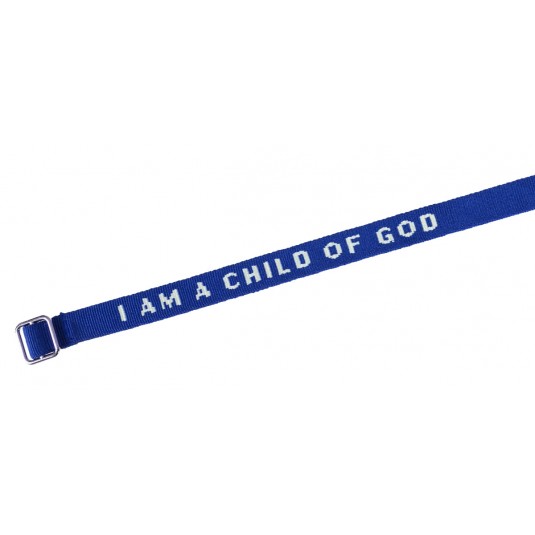 Bracelet tissé "I am a child of God" bleu