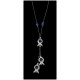 Collier Ichthus et perles bleues